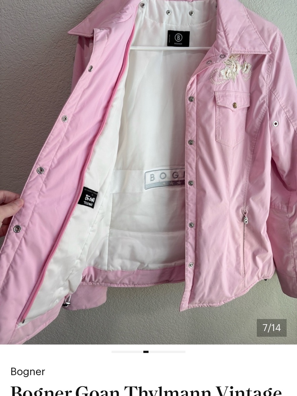 Bogner Pink Western Embroidered Ski Jacket - Picture 4 of 6